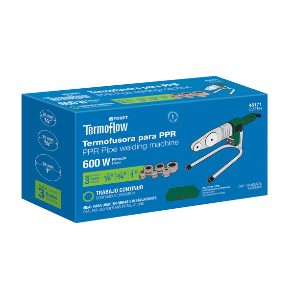 Termofusora  600 Watts para PPR con Dados Termoflow