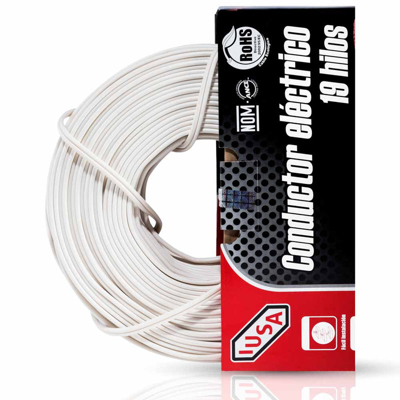 Cable Duplex Flexible 16 AWG Blanco IUSA Rollo de 100 Metros