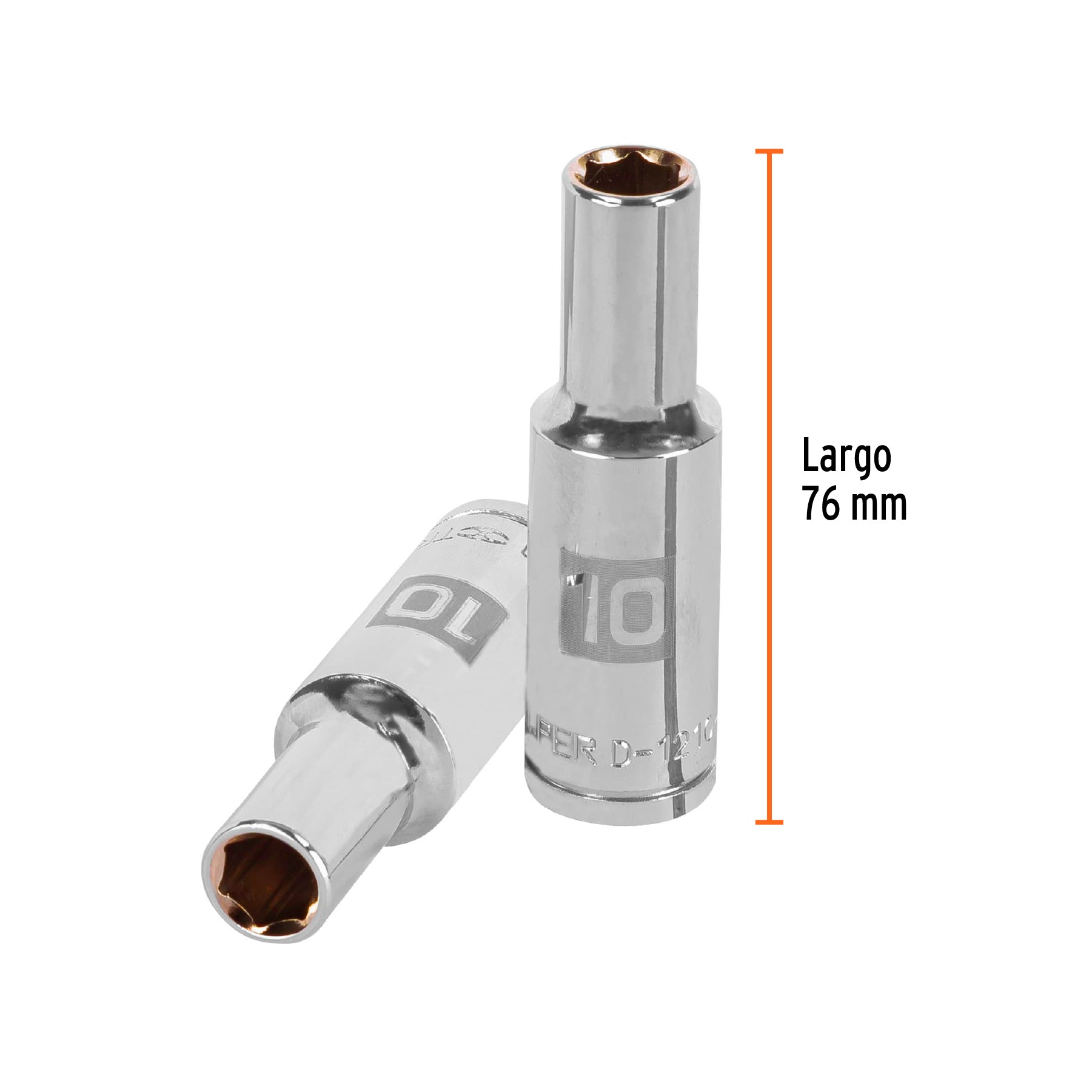 Dado Cuadro 1/2" Largo de 6 Puntas Truper 10 mm