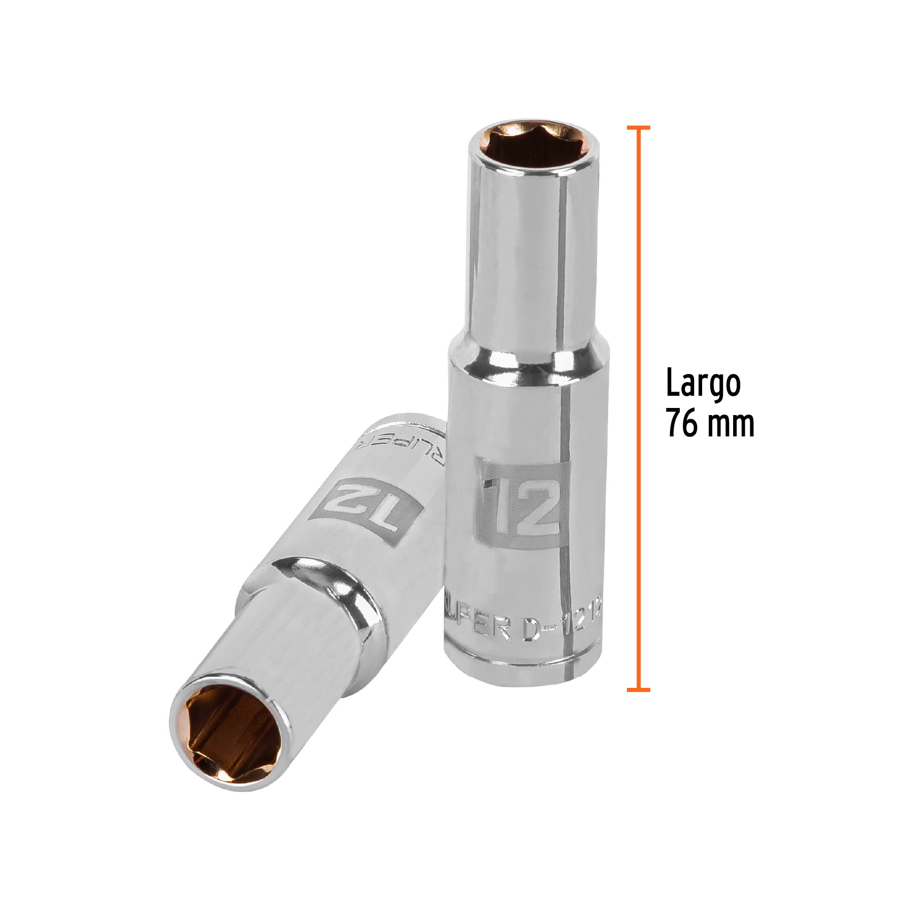 Dado Cuadro 1/2" Largo de 6 Puntas Truper 12 mm