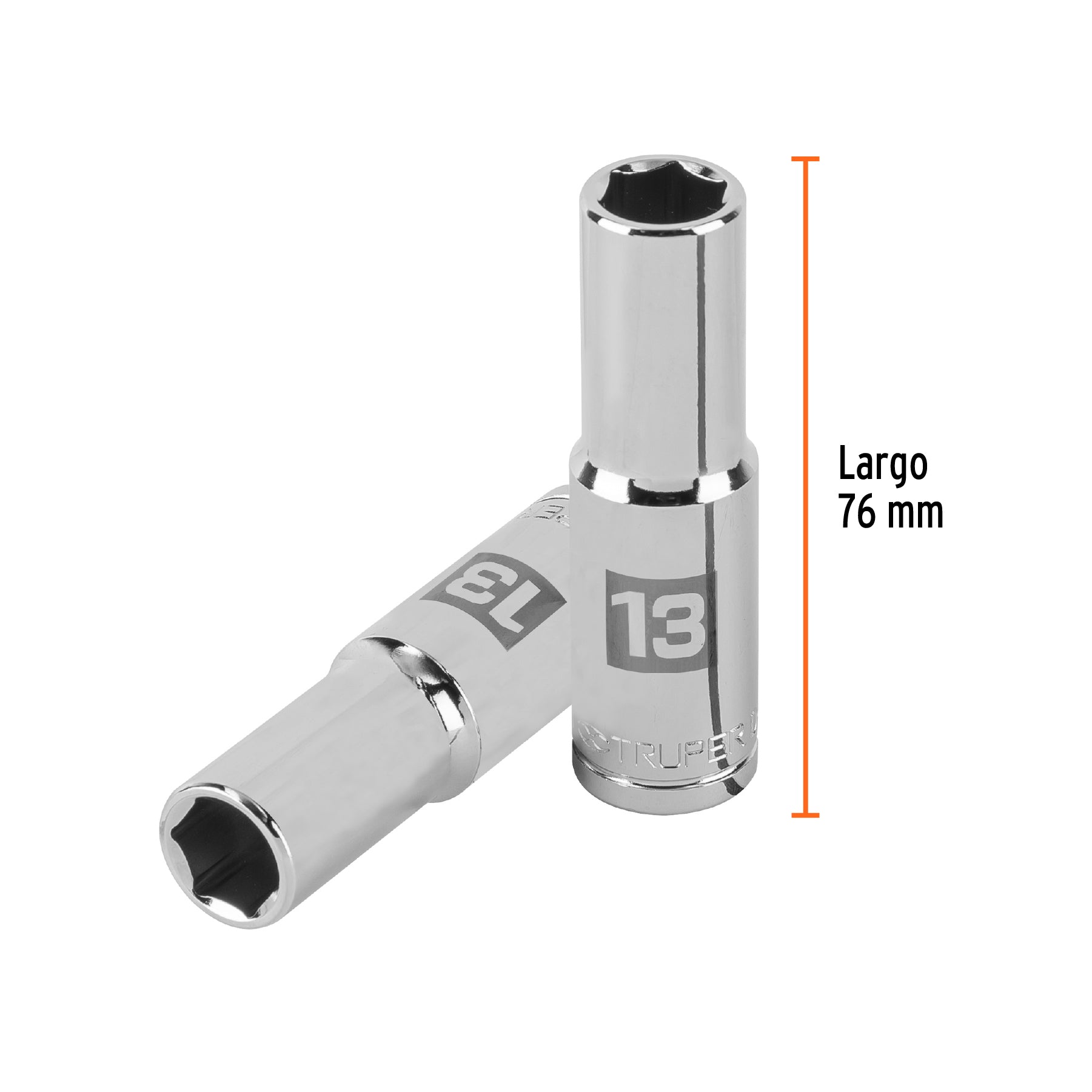 Dado Cuadro 1/2" Largo de 6 Puntas Truper 13 mm