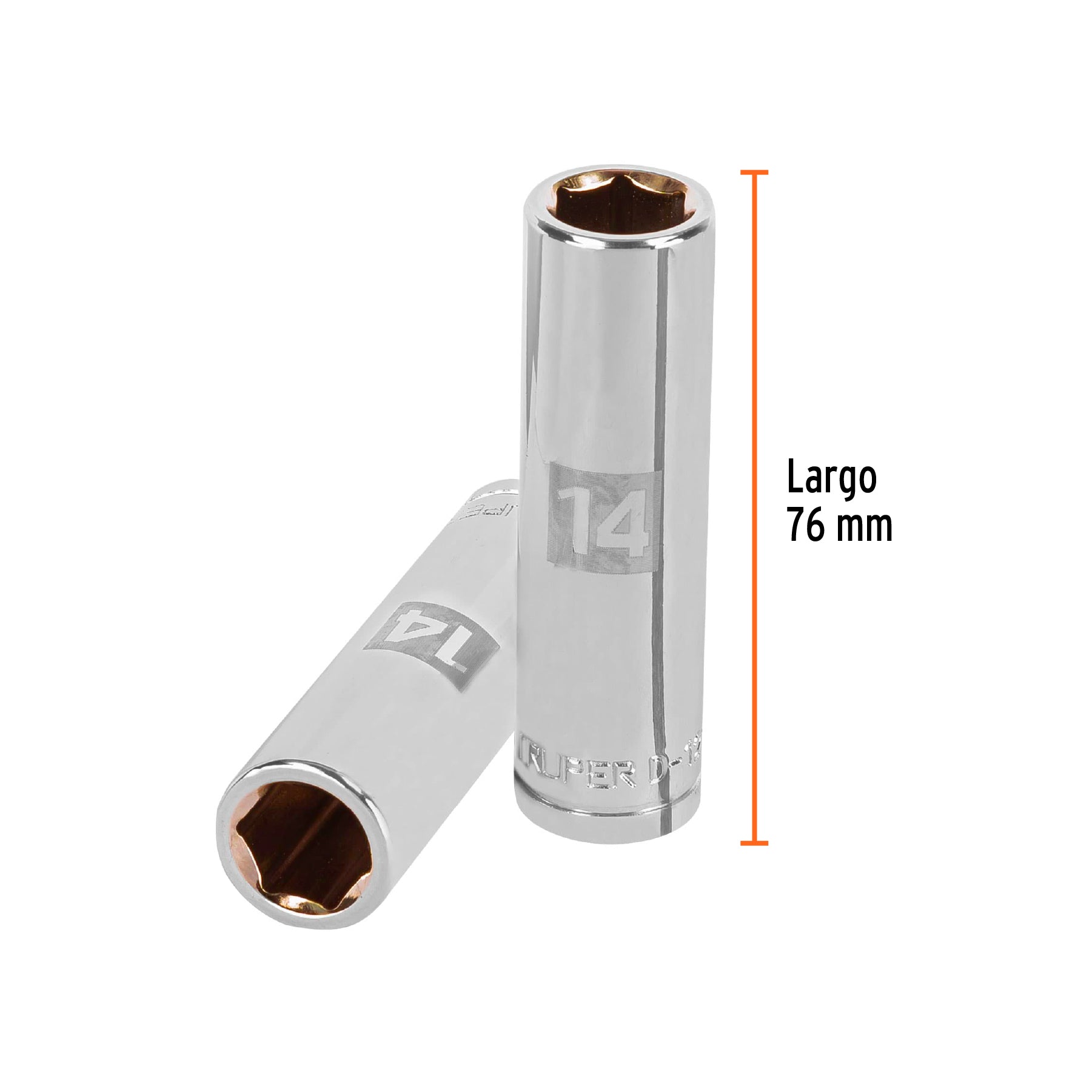 Dado Cuadro 1/2" Largo de 6 Puntas Truper 14 mm