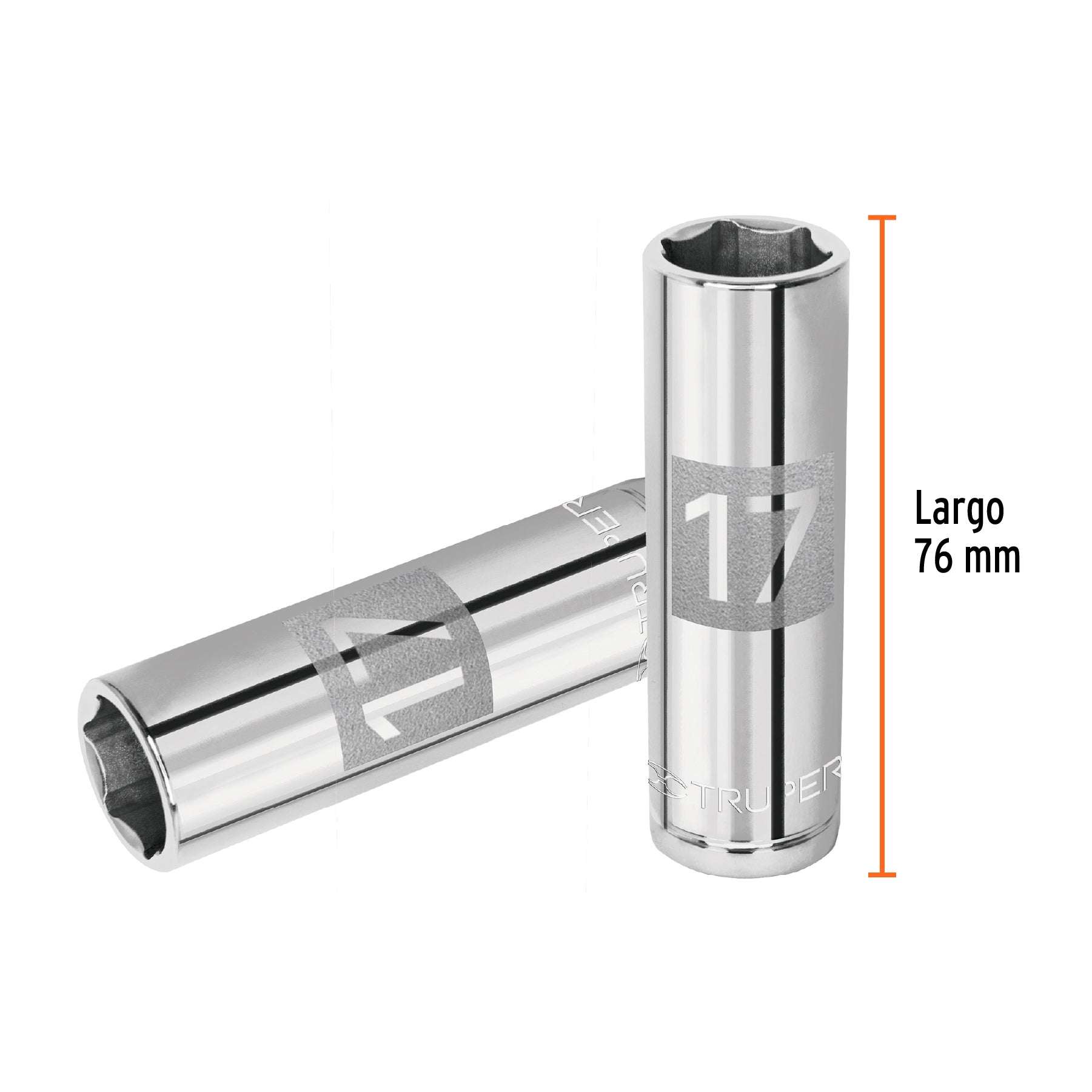 Dado Cuadro 1/2" Largo de 6 Puntas Truper 17 mm