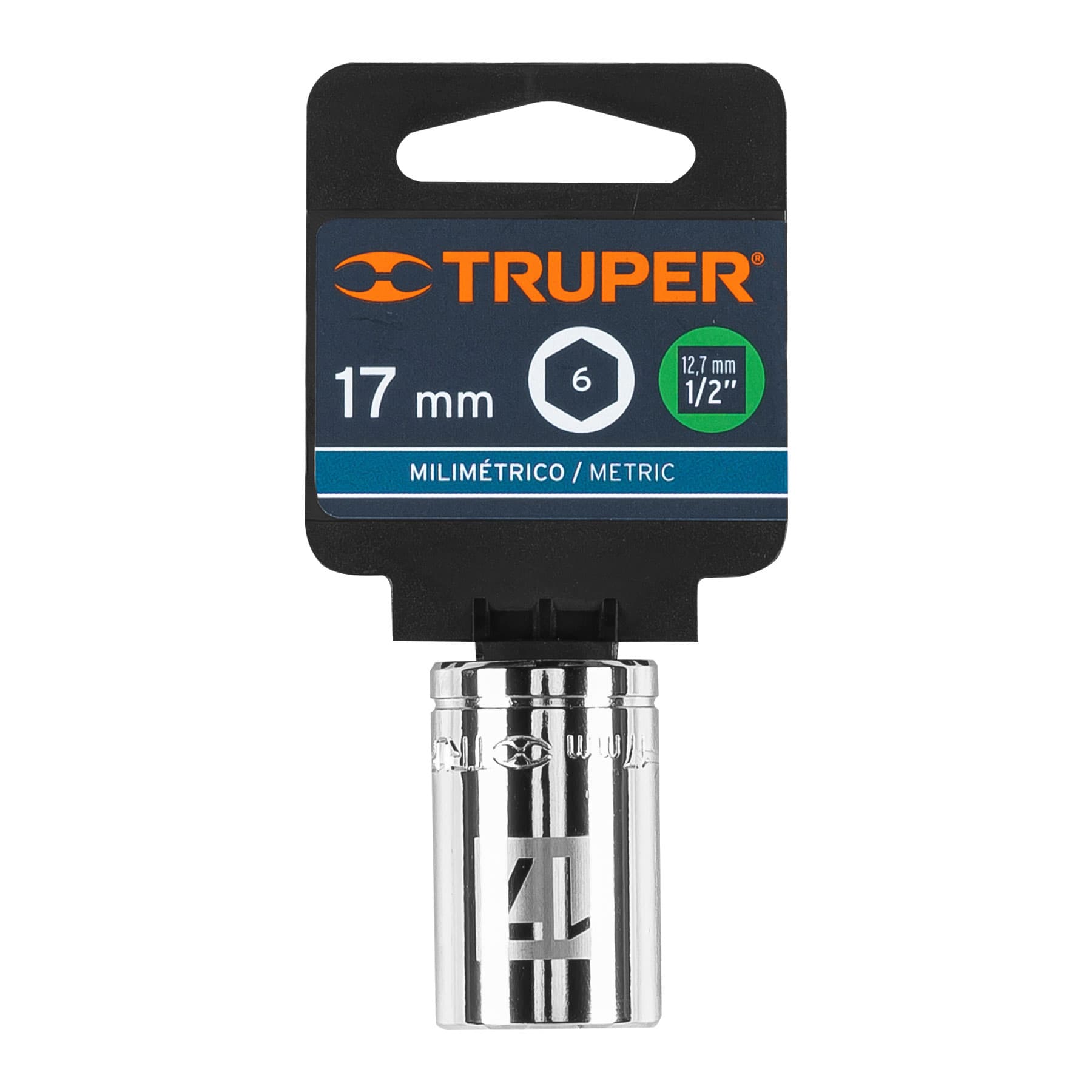 Dado Cuadro 1/2" de 6 Puntas Truper 17 mm