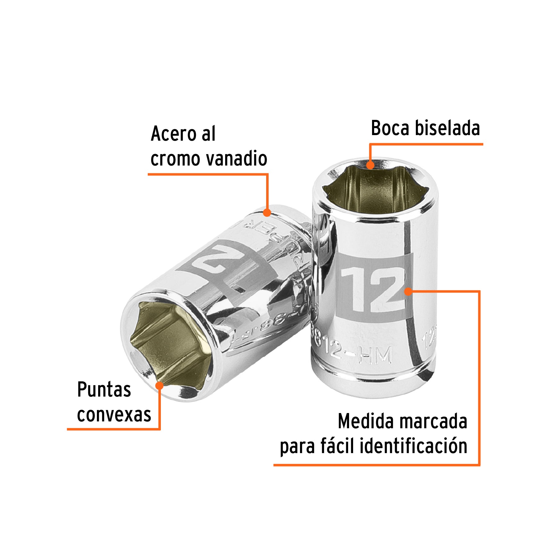 Dado Cuadro 3/8" de 6 Puntas Truper 12 mm