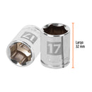 Dado Cuadro 3/8" de 6 Puntas Truper 17 mm