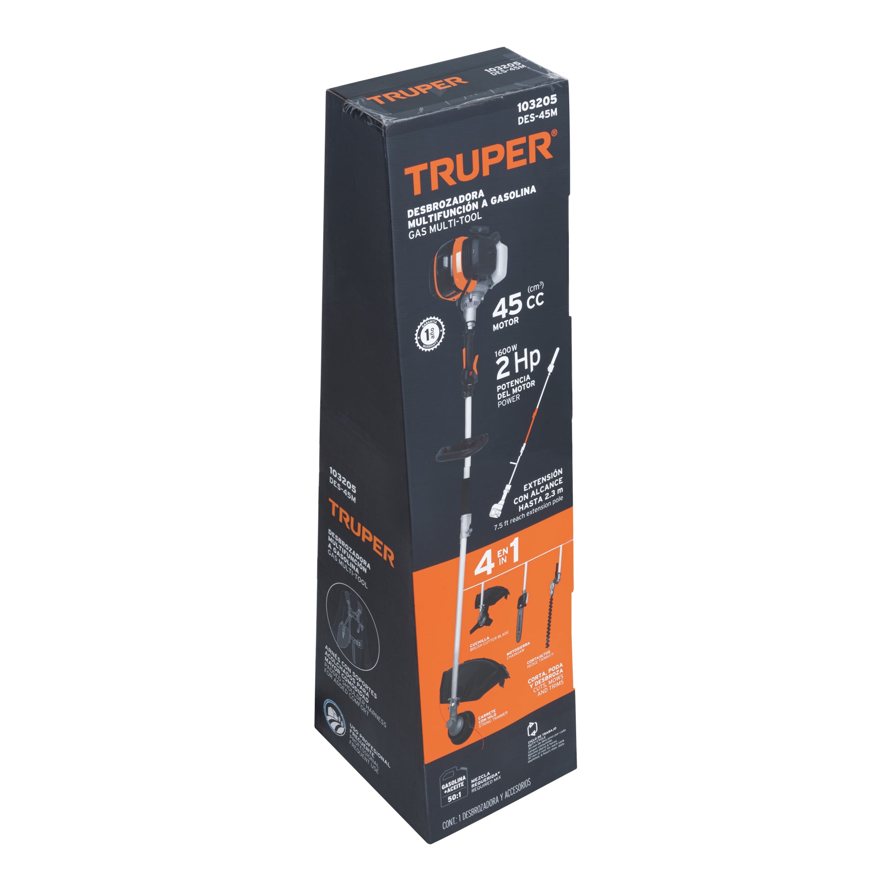 Desbrozadora a Gasolina 45 cc Multifuncional 4 en 1 Truper