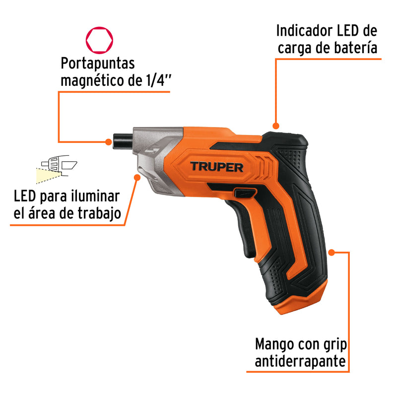 Destornillador Inalambrico 3.6 Volts Truper Pro