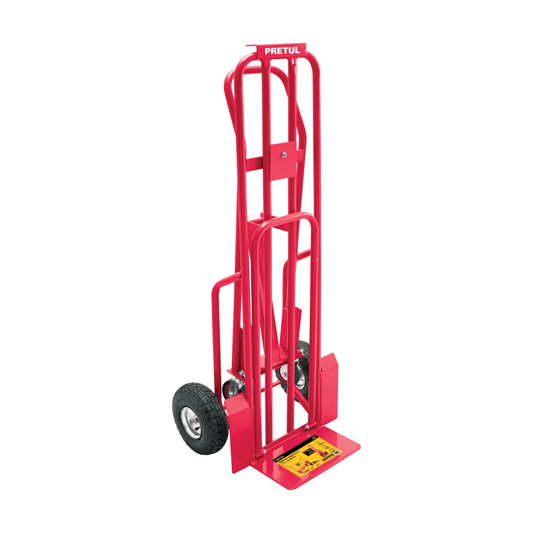 Diablo de Carga Convertible 3 en 1 Ruedas Neumaticas 270 Kg Pretul