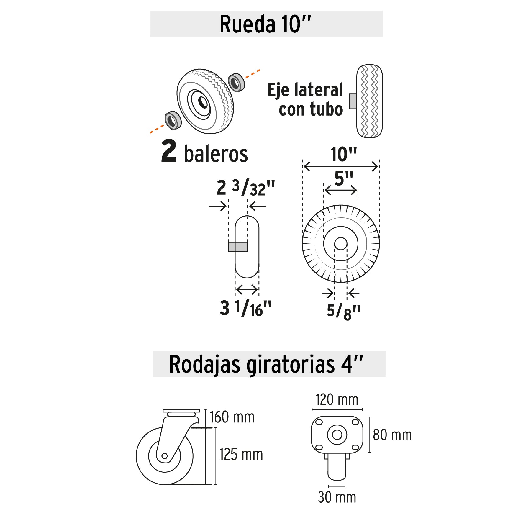 Diablo de Carga Convertible 3 en 1 Ruedas Neumaticas 270 Kg Pretul