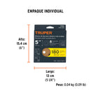 Caja con 5 Discos de Lija con Velcro Perforado 5" Grano 180 Truper