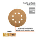 Caja con 5 Discos de Lija con Velcro Perforado 5" Grano 180 Truper