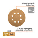 Caja con 5 Discos de Lija con Velcro Perforado 5" Grano 240 Truper