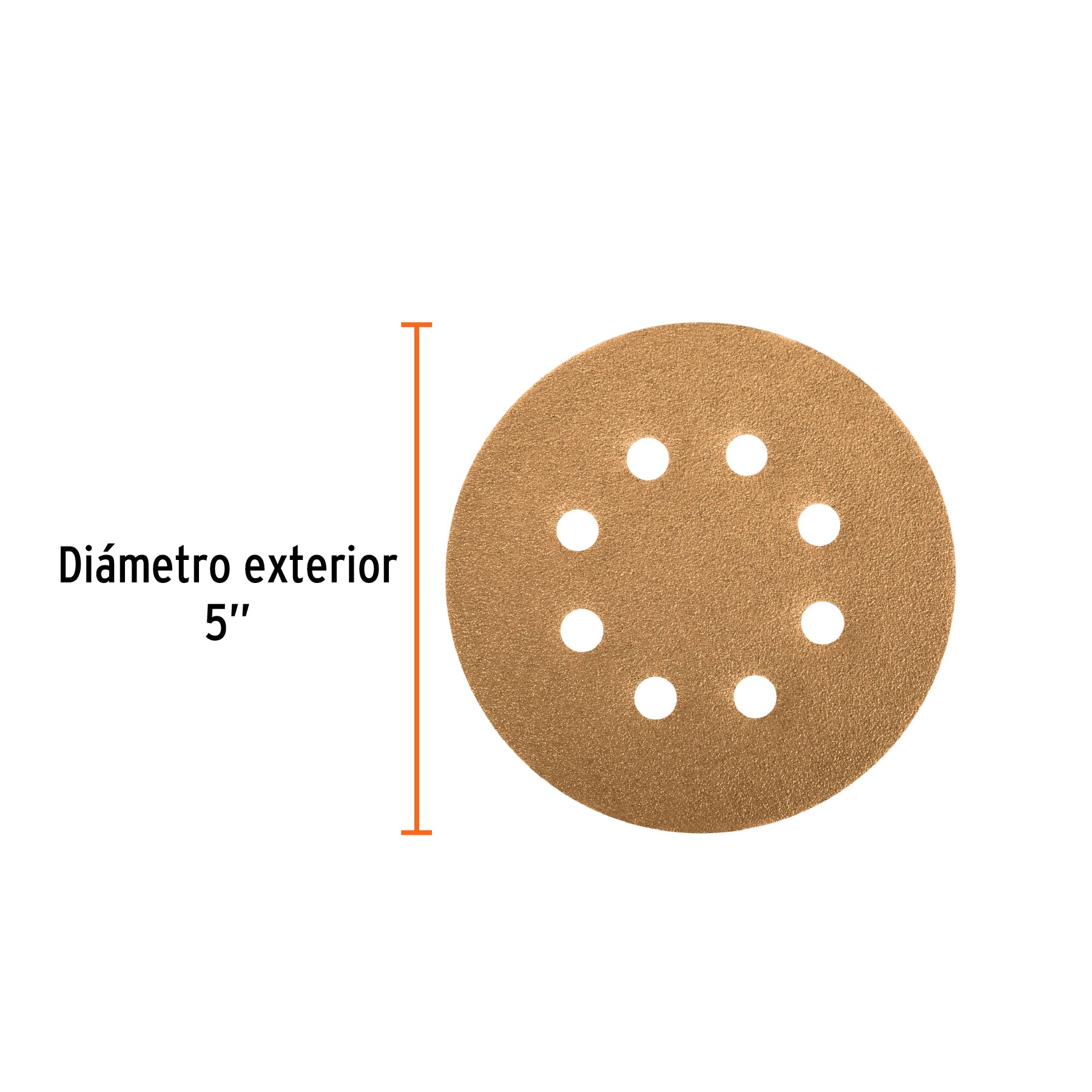 Caja con 5 Discos de Lija con Velcro Perforado 5" Grano 320 Truper