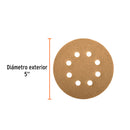 Caja con 5 Discos de Lija con Velcro Perforado 5" Grano 320 Truper