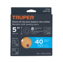 Caja con 5 Discos de Lija con Velcro Perforado 5" Grano  40 Truper