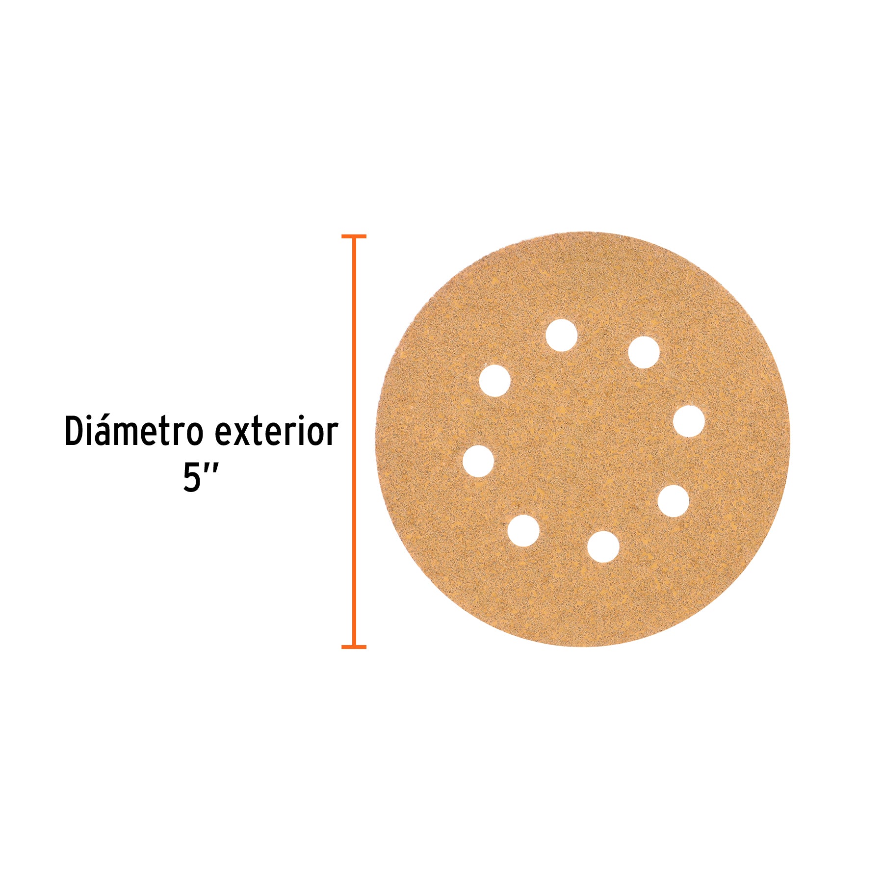 Caja con 5 Discos de Lija con Velcro Perforado 5" Grano  40 Truper