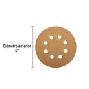 Caja con 5 Discos de Lija con Velcro Perforado 5" Grano  80 Truper