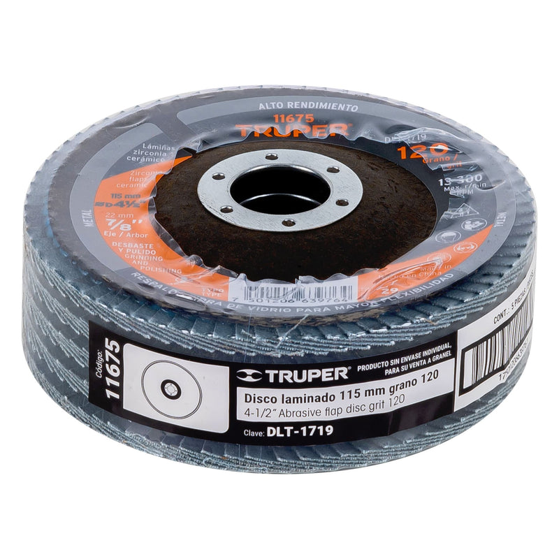 Disco Laminado 4"1/2 TRUPER Grano 120
