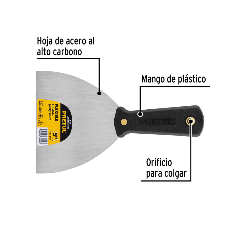Espatula Flexible Mango de Plastico Pretul 5"