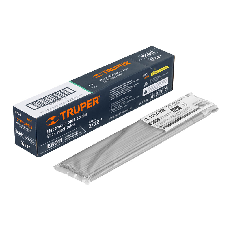 Electrodos 6011 de 3/32" Truper  1 Kilo