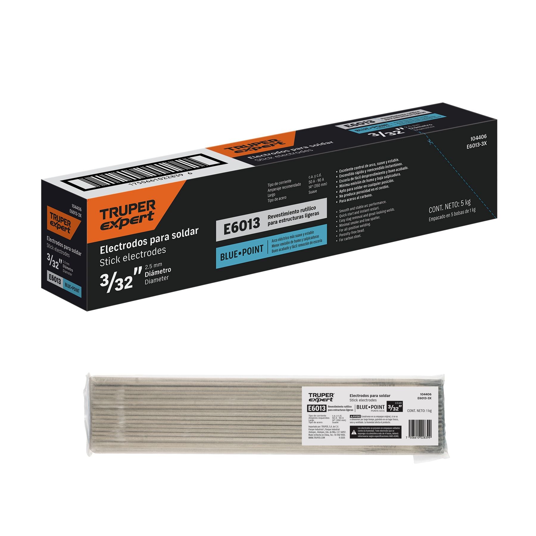Electrodos 6013 de 3/32" Blue Point Truper Expert 100 gms