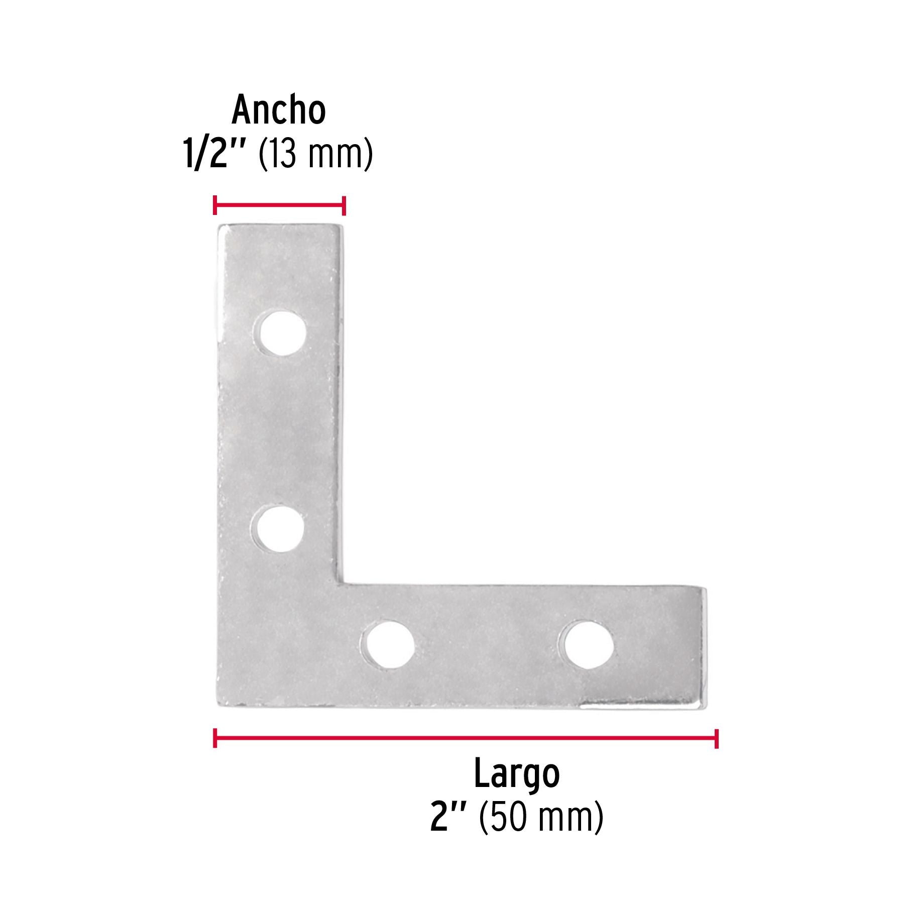 Esquinero Plano Cantonero 2" Fiero Bolsa 24 Piezas
