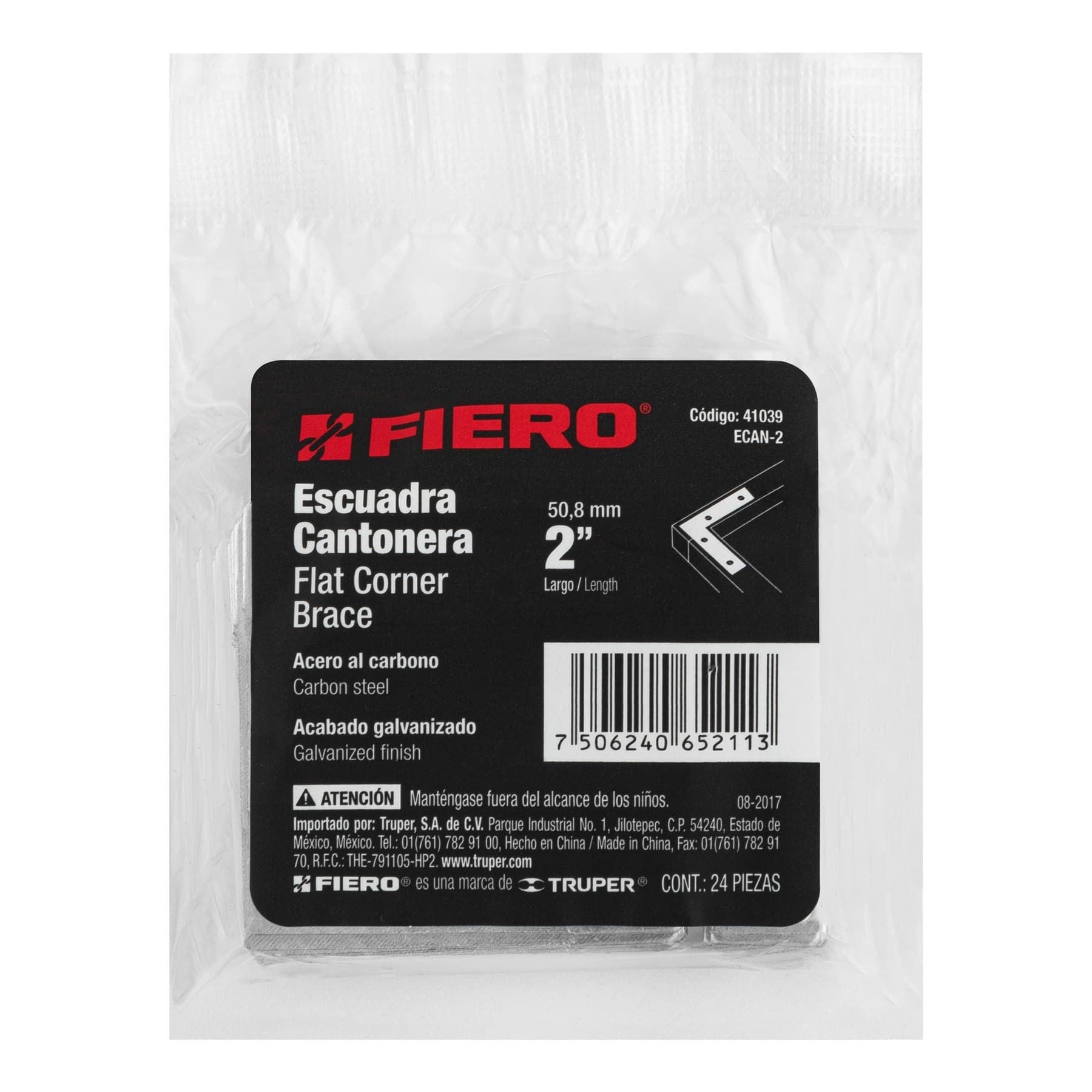Esquinero Plano Cantonero 2" Fiero Bolsa 24 Piezas