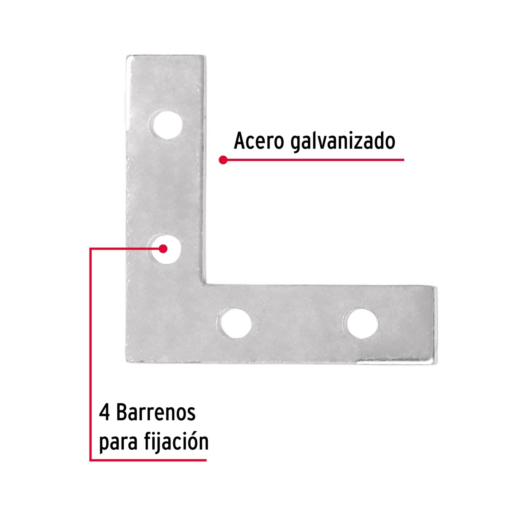 Esquinero Plano Cantonero 2" Fiero Bolsa 24 Piezas
