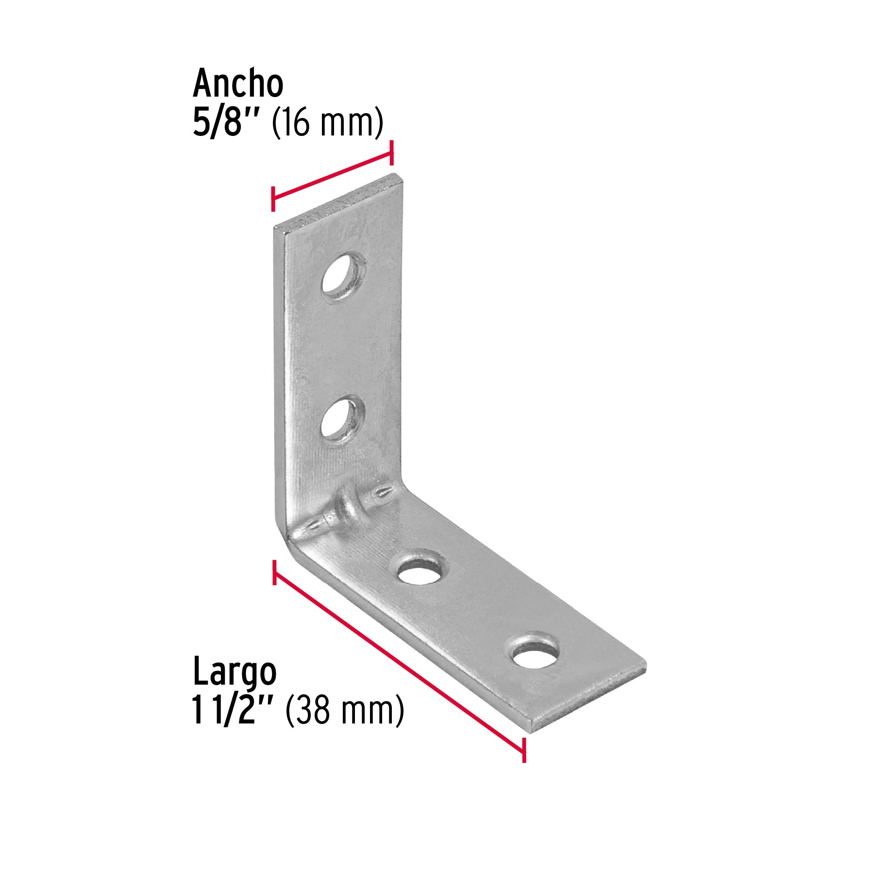 Esquinero Repicero 1"1/2 (38 mm) Fiero Bolsa con 24 Piezas