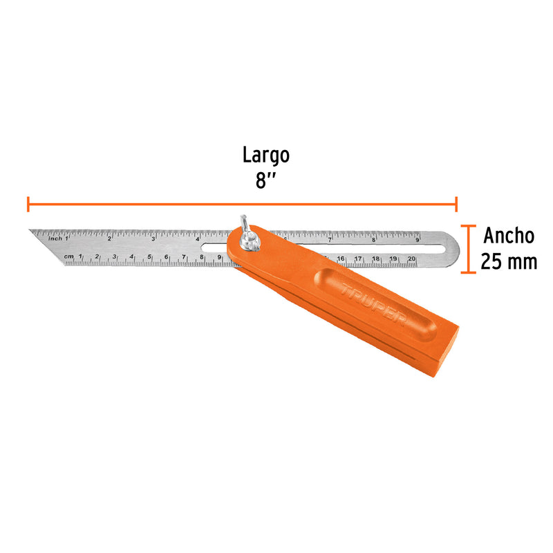 Escuadra Falsa 8" de Acero Inoxidabe Truper