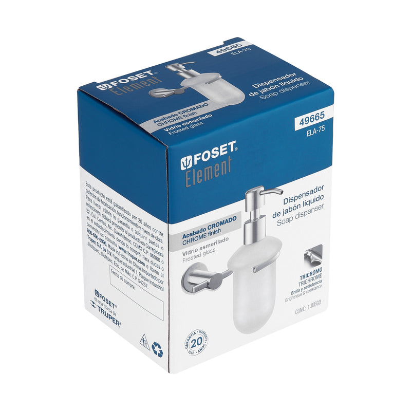 Dispensador de Jabon Liquido Acabado Cromo Foset Element