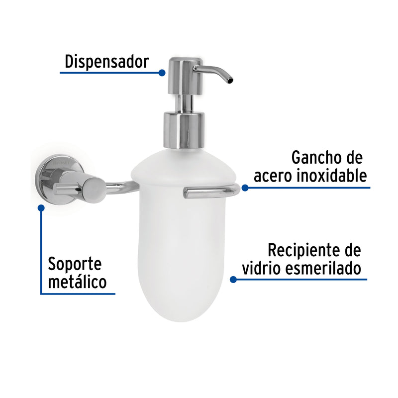 Dispensador de Jabon Liquido Acabado Cromo Foset Element