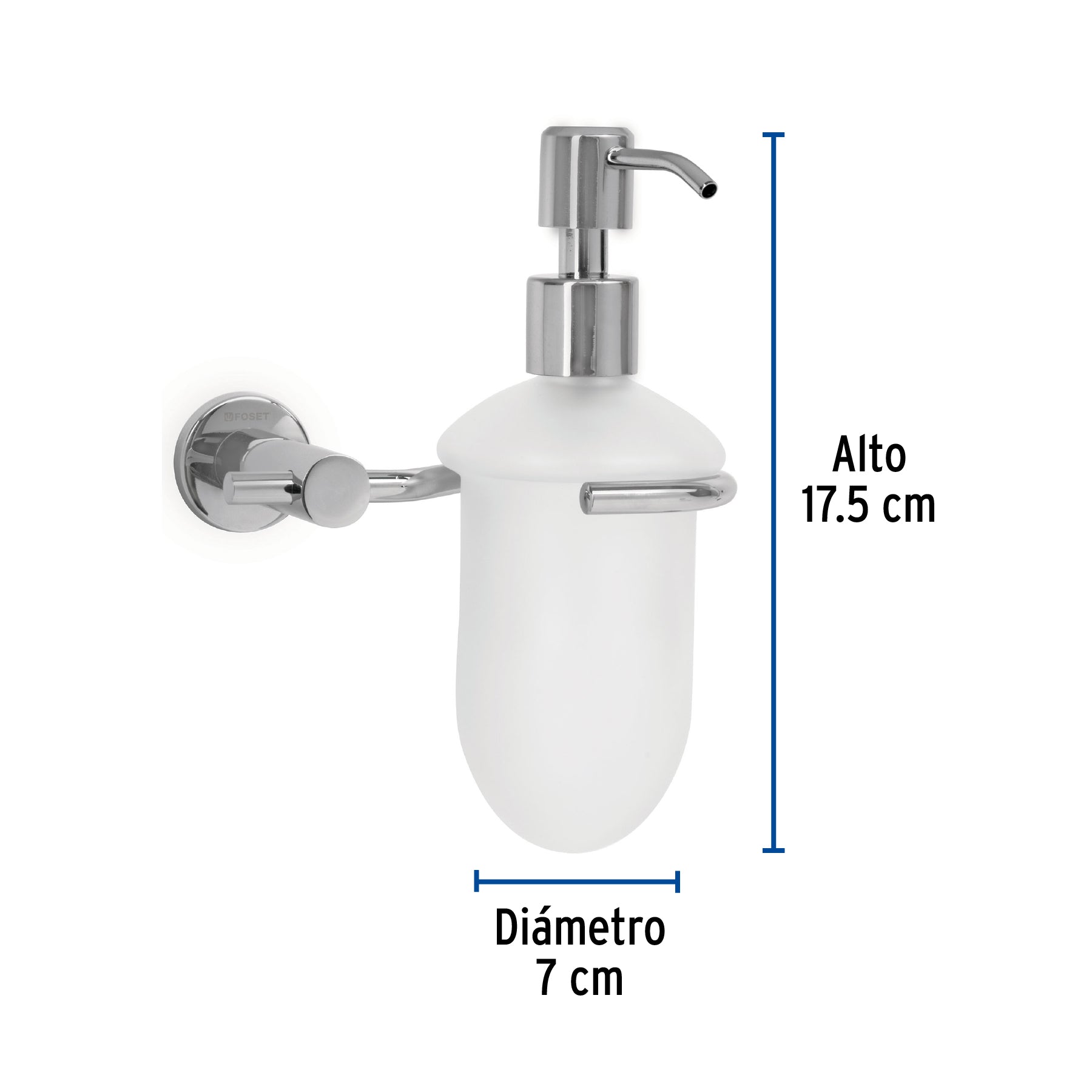 Dispensador de Jabon Liquido Acabado Cromo Foset Element