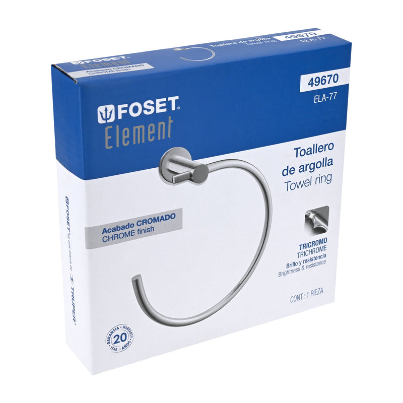 Toallero de Argolla Acabado Cromo Foset Element