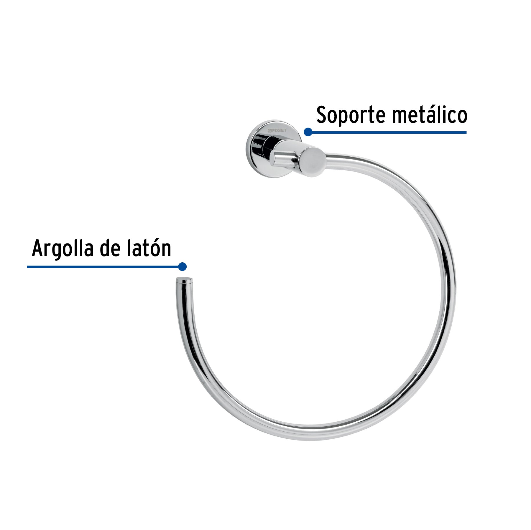 Toallero de Argolla Acabado Cromo Foset Element