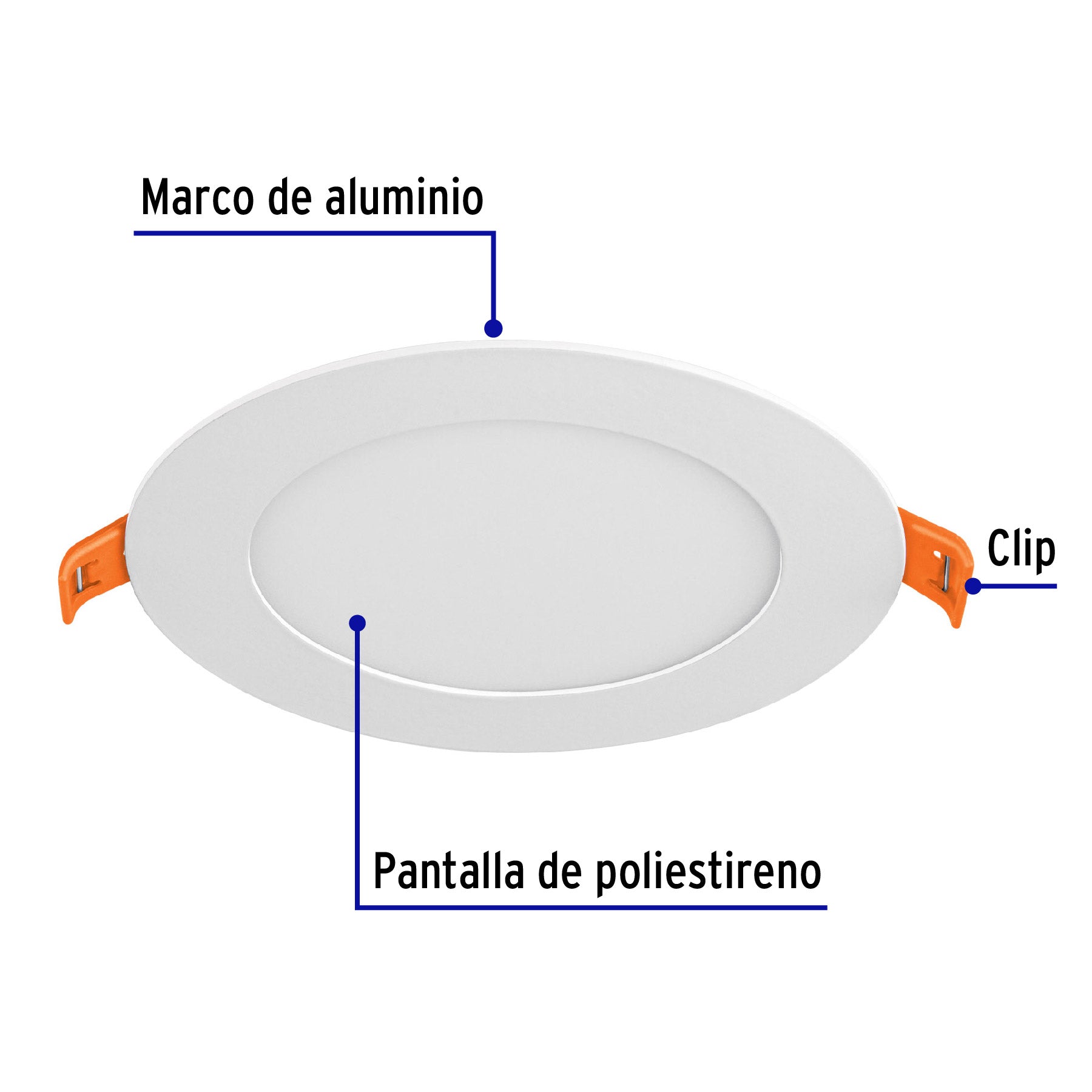 Luminario de Empotrar LED Redondo Volteck  6 Watts Luz de Dia
