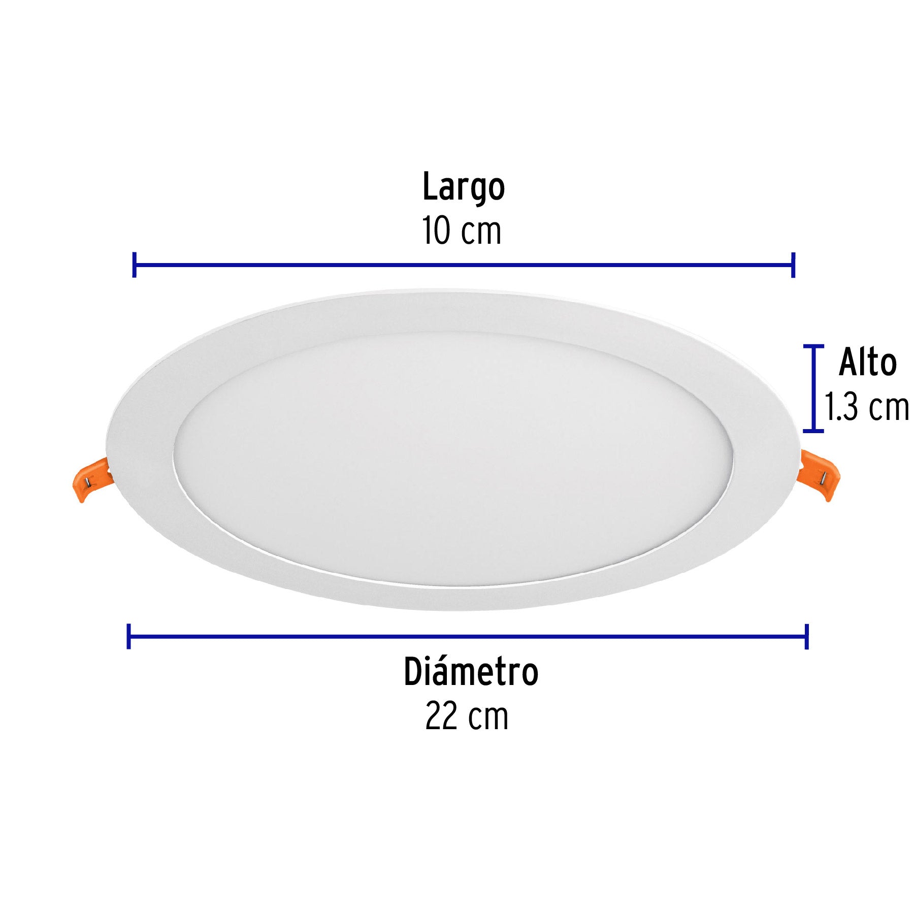 Luminario de Empotrar LED Redondo Volteck 18 Watts Luz de Dia
