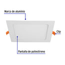 Luminario de Empotrar LED Cuadrado Volteck 12 Watts Luz Blanca