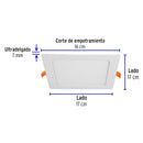 Luminario de Empotrar LED Cuadrado Volteck 12 Watts Luz Blanca