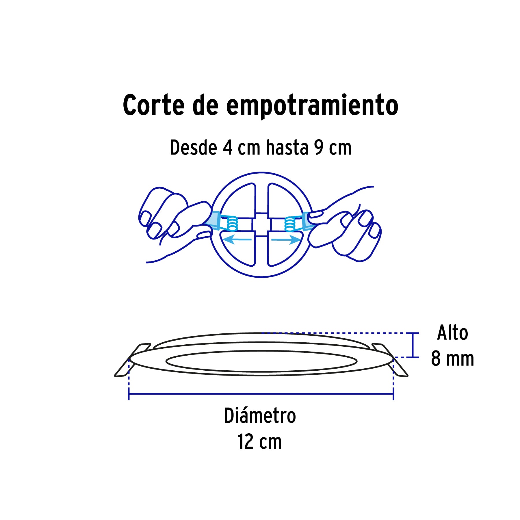 Luminario de Empotrar LED Redondo Ajustable Volteck  8 Watts Luz Blanca