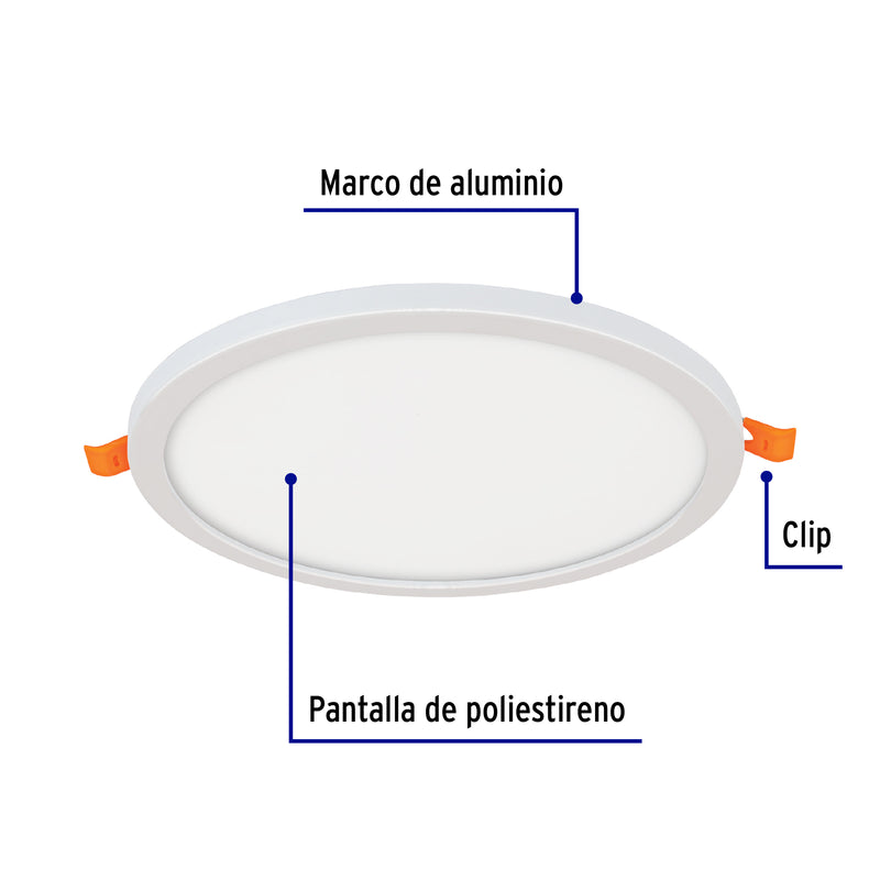 Luminario de Empotrar LED Redondo Ajustable Volteck 15 Watts Luz Blanca