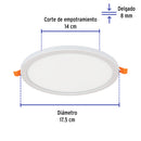 Luminario de Empotrar LED Redondo Ajustable Volteck 15 Watts Luz Blanca