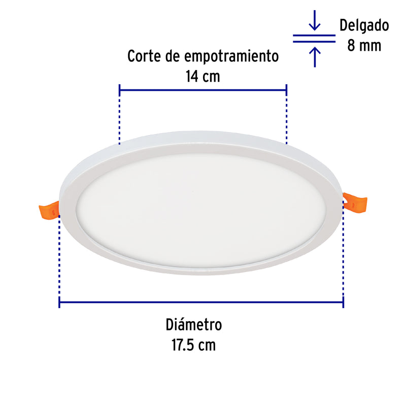 Luminario de Empotrar LED Redondo Ajustable Volteck 15 Watts Luz Blanca