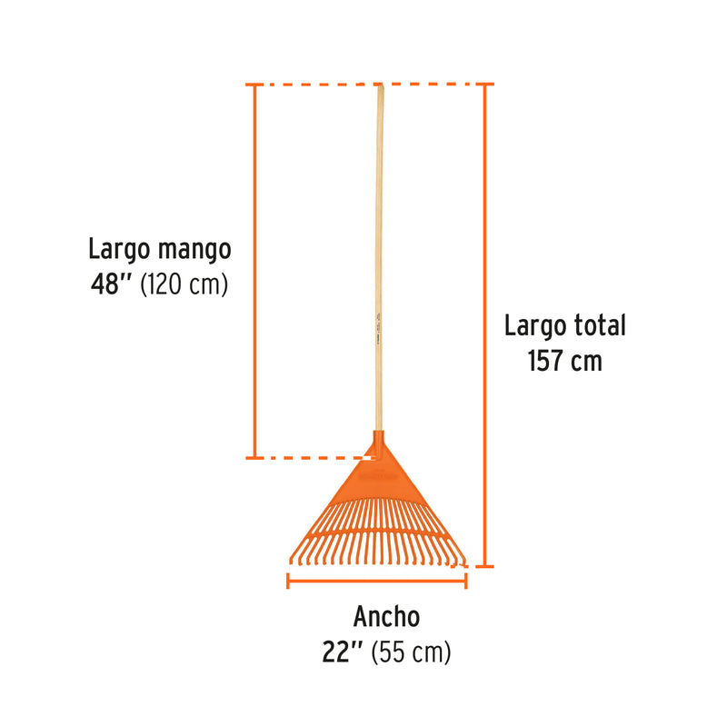 Escoba Plastica para Jardin Rigida 22 Dientes Truper