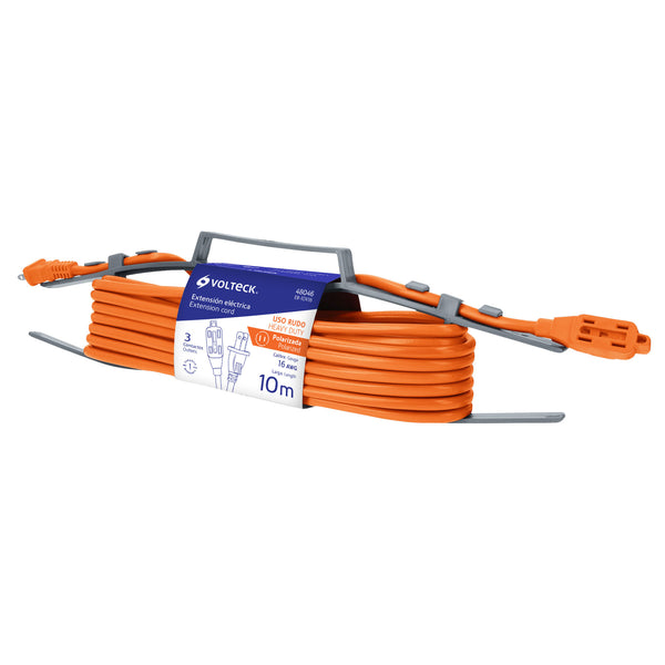 Extension Electrica Uso Rudo Naranja Volteck 10 Metros