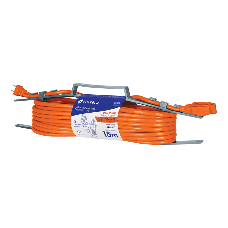 Extension Electrica Uso Rudo Naranja Volteck 15 Metros