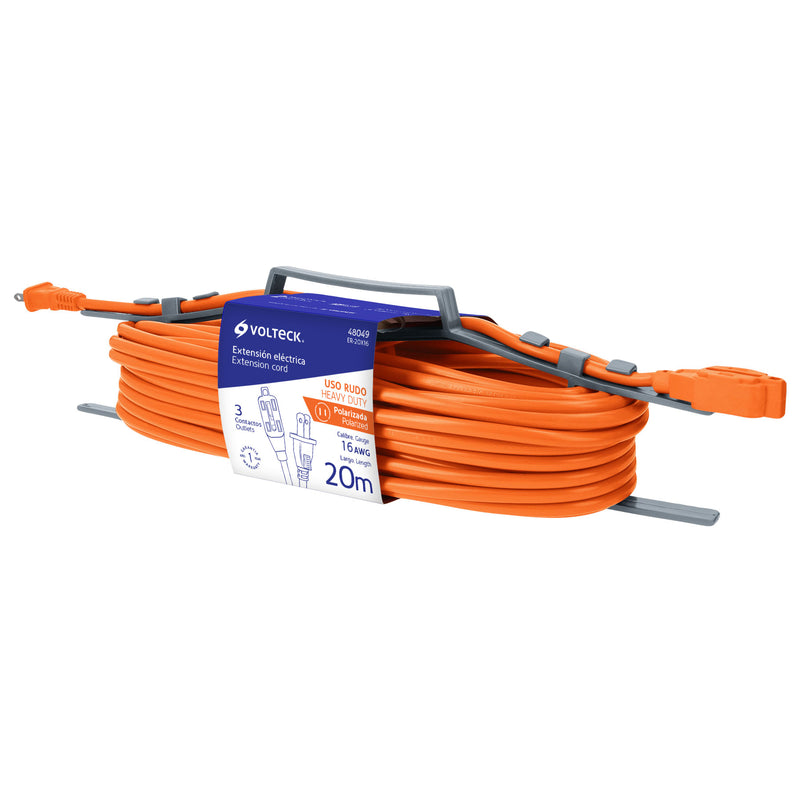 Extension Electrica Uso Rudo Naranja Volteck 20 Metros