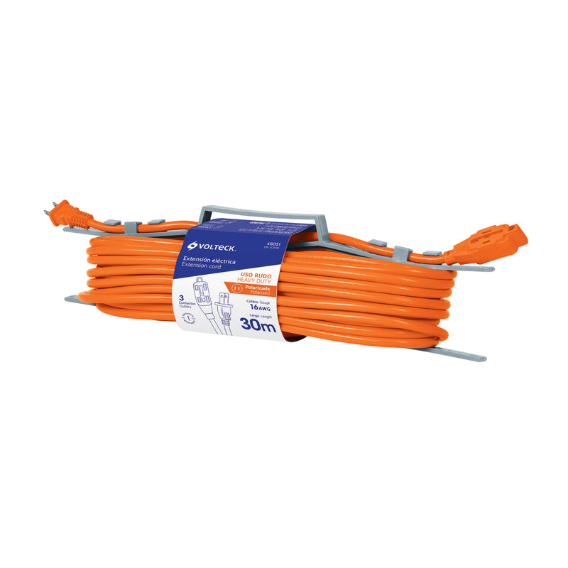 Extension Electrica Uso Rudo Naranja Volteck 30 Metros