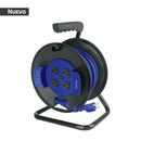 Extension Electrica Reforzada Aterrizada Azul Volteck 15 Metros en Carrete